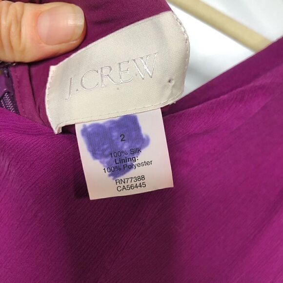 J. Crew Fuschia Purple Silk Gathered Tank Dress - Picture 10 of 10